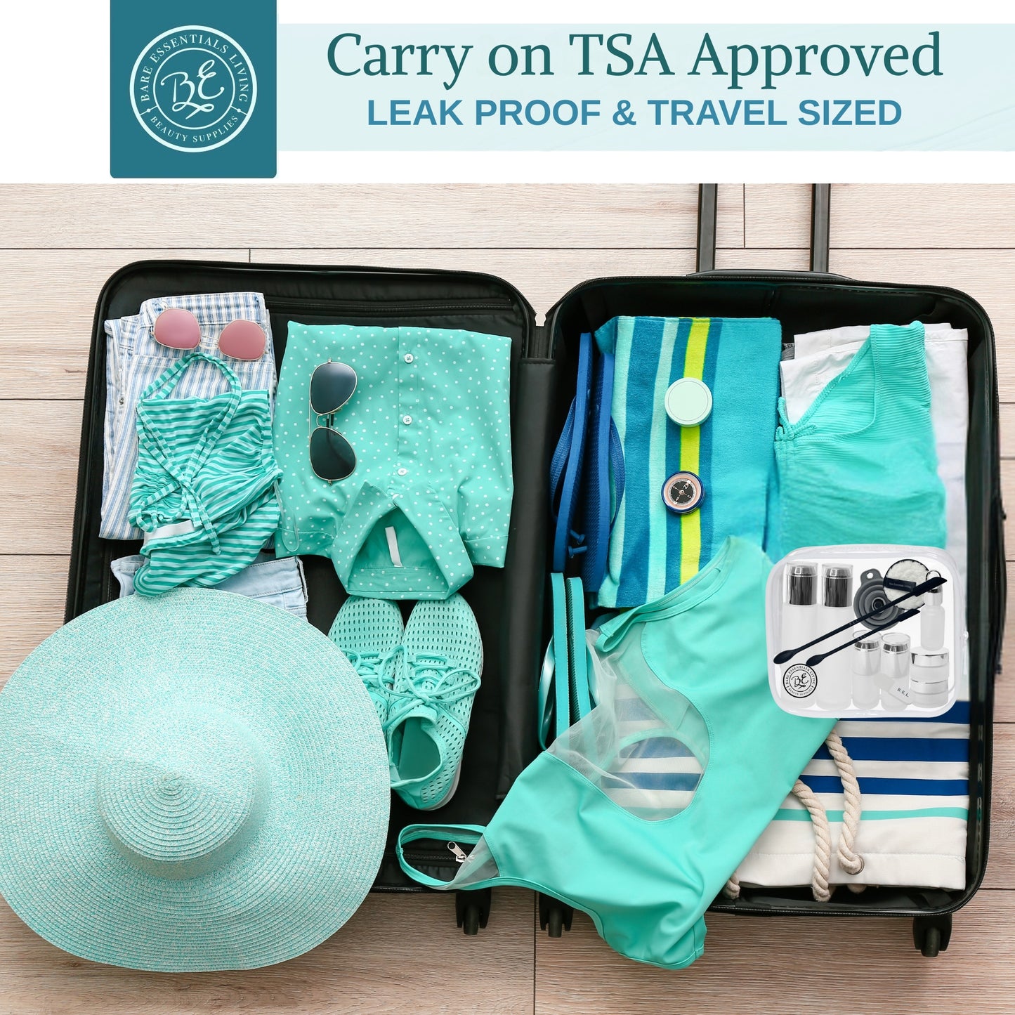 14 Pcs Travel Skincare Containers Set - Glass