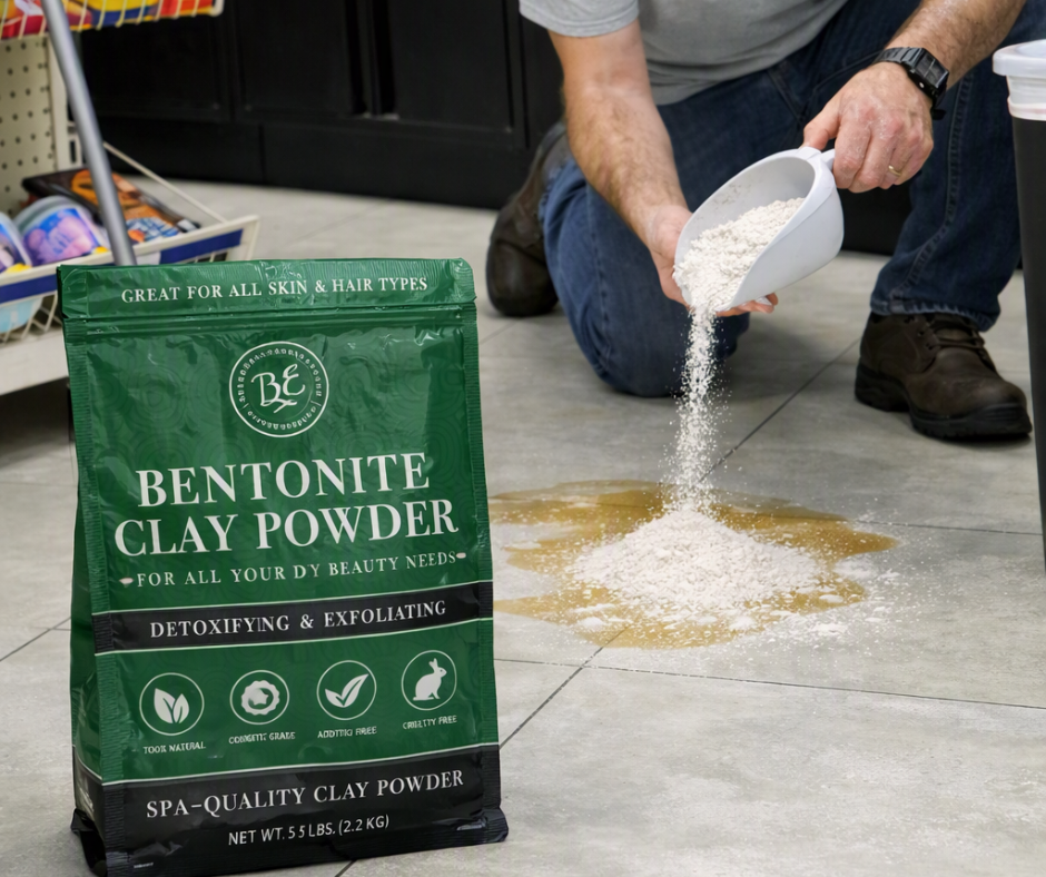 Beyond Beauty: Bentonite Clay for Household Spills — A Natural Way to Absorb Garage Messes, Pet Accidents, and Everyday Odors
