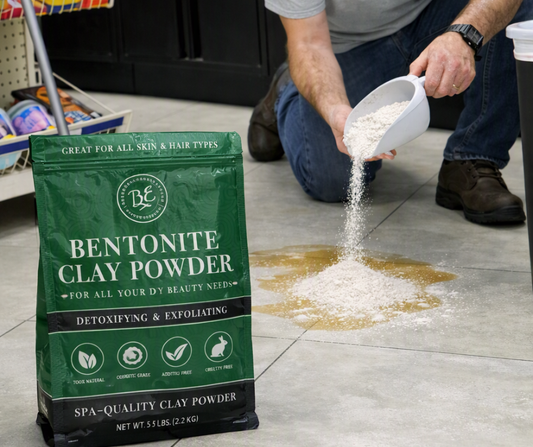 Beyond Beauty: Bentonite Clay for Household Spills — A Natural Way to Absorb Garage Messes, Pet Accidents, and Everyday Odors
