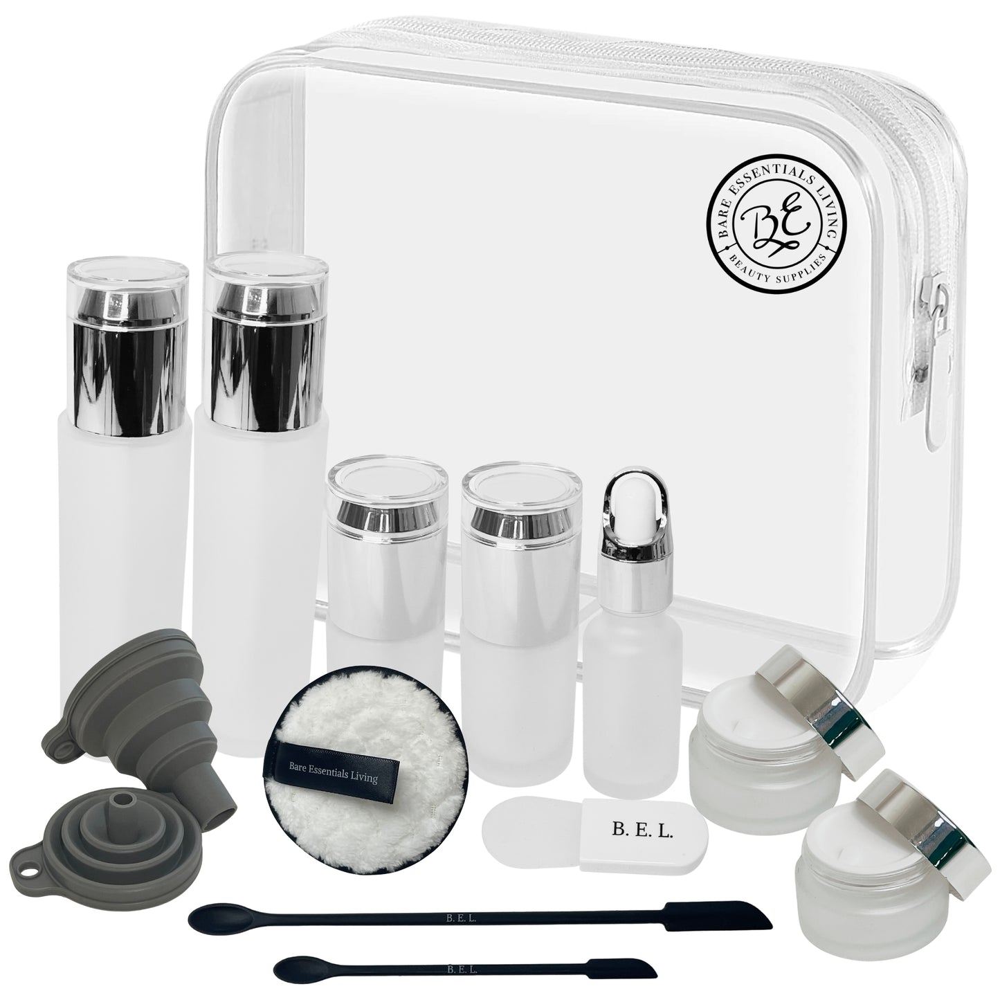 14 Pcs Travel Skincare Containers Set - Glass